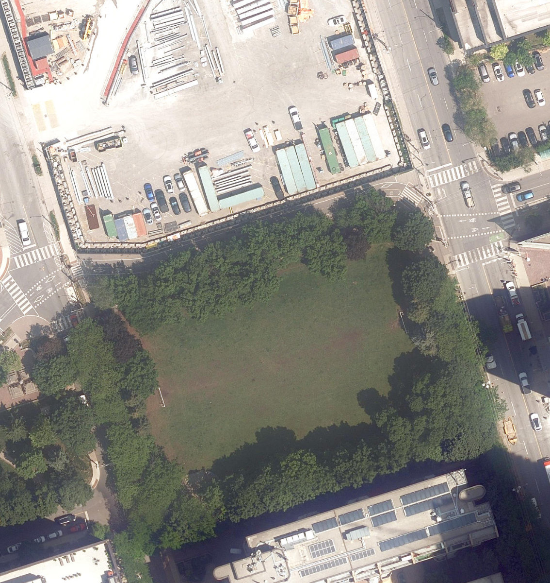 Parliament Square Park, aerial top-down view