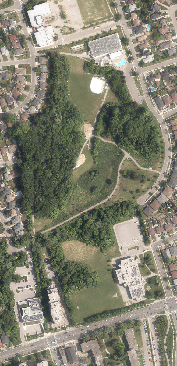 Roding Park, aerial top-down view