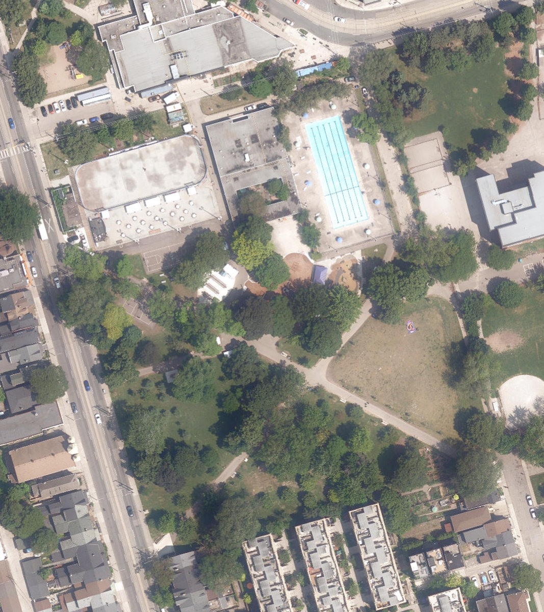 Alexandra Park, aerial top-down view
