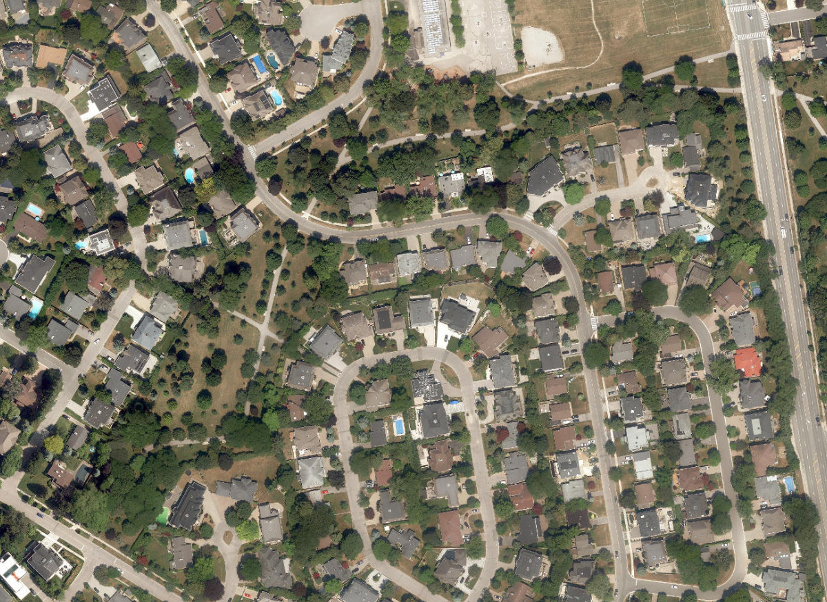 Rippleton Park, aerial top-down view
