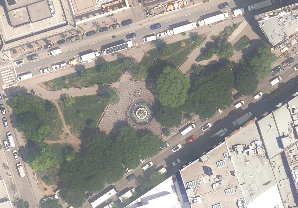 Berczy Park, aerial top-down view