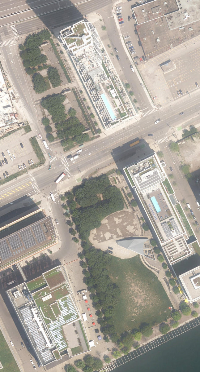 Sherbourne Common, aerial top-down view