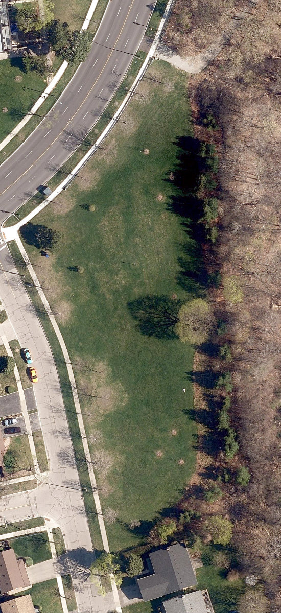 Garland Park, aerial top-down view