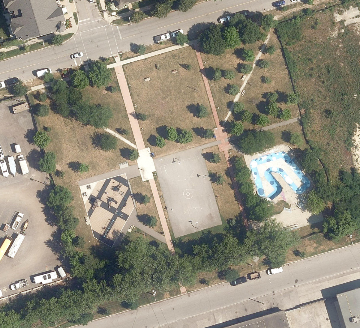 Leonard Linton Park, aerial top-down view