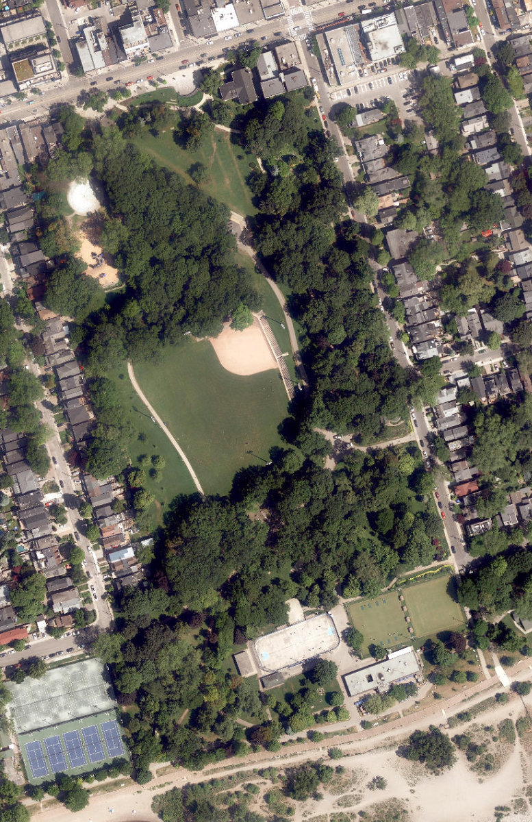 Kew Gardens, aerial top-down view