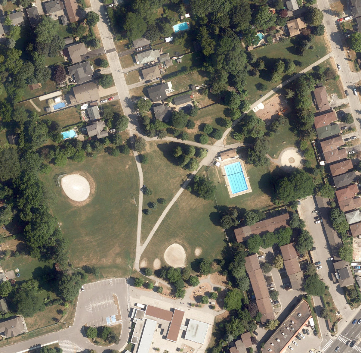 Halbert Park, aerial top-down view