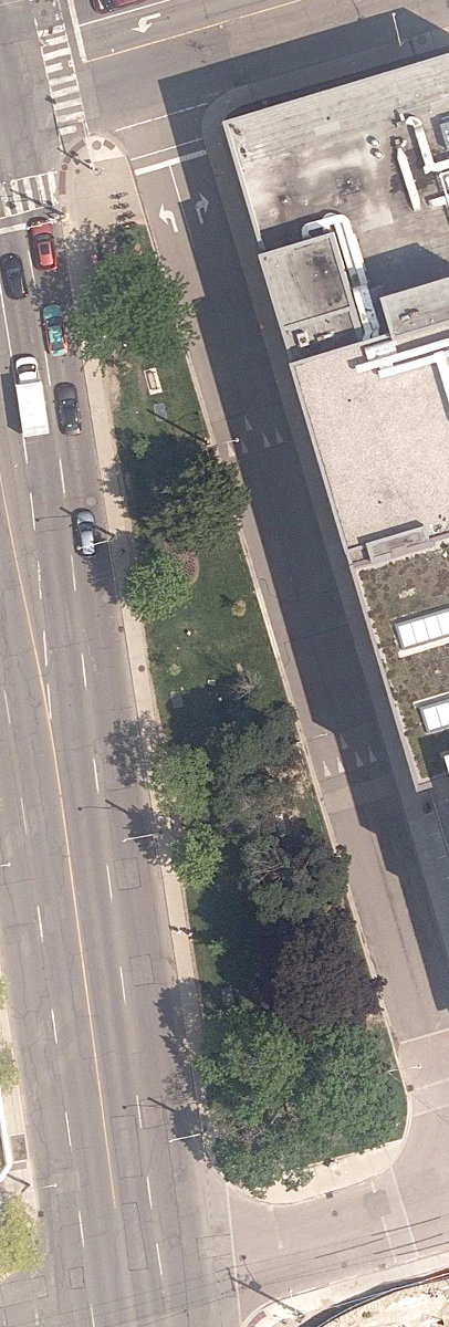 Mount Pleasant Parkette, aerial top-down view