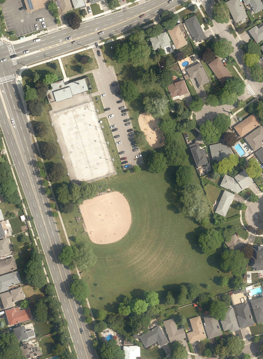 Westway Park, aerial top-down view