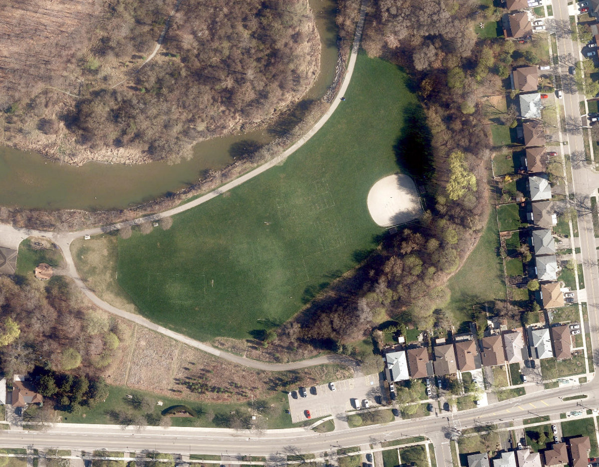 Esther Lorrie Park, aerial top-down view