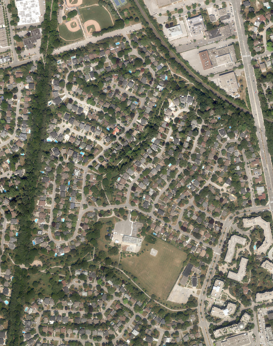 Duncairn Park, aerial top-down view