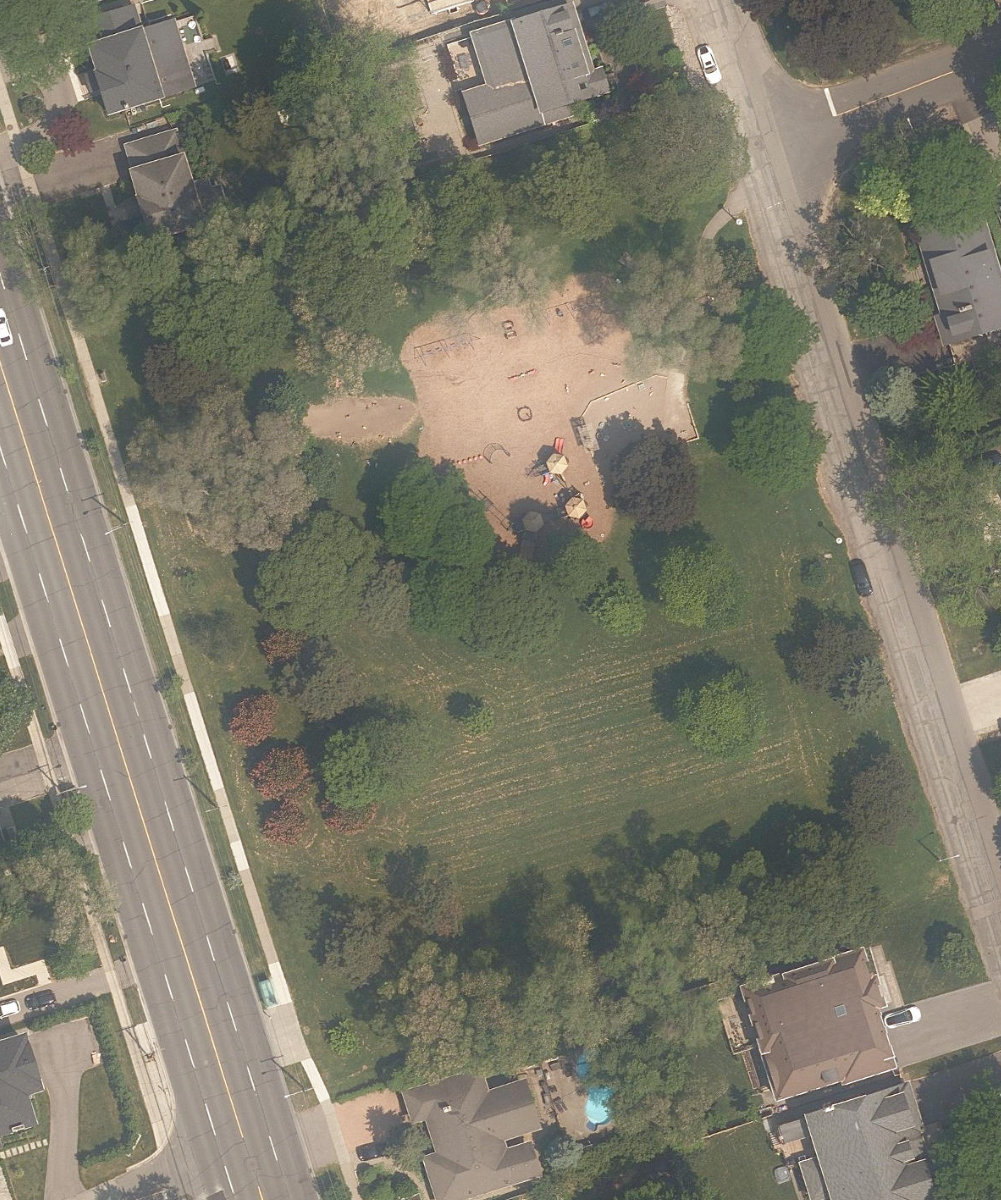 Chestnut Hills Park, aerial top-down view