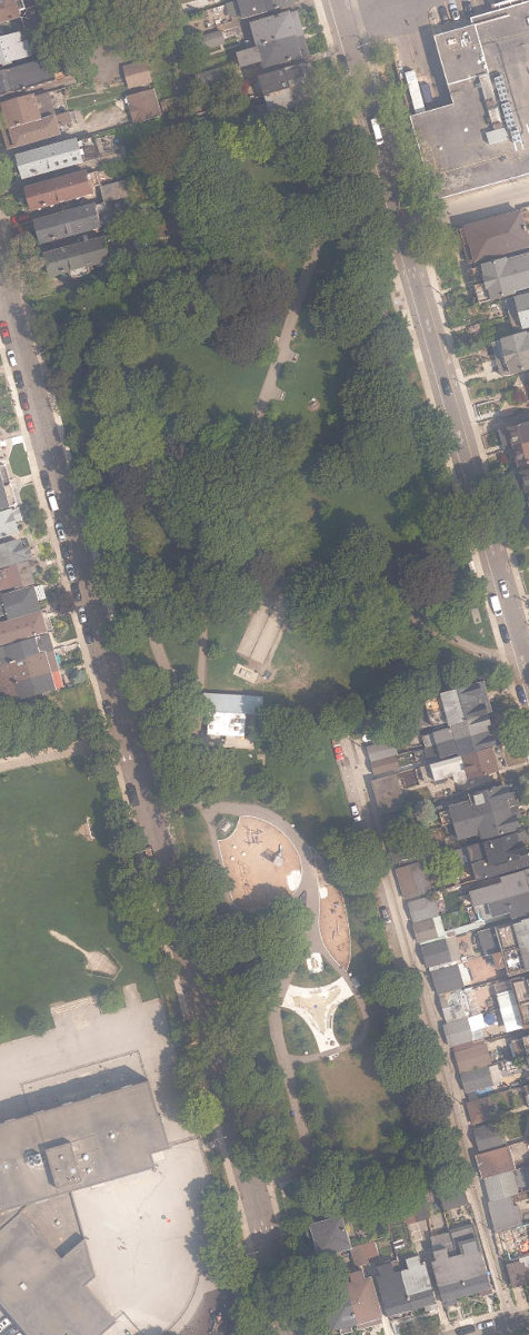 Fred Hamilton Playground, aerial top-down view