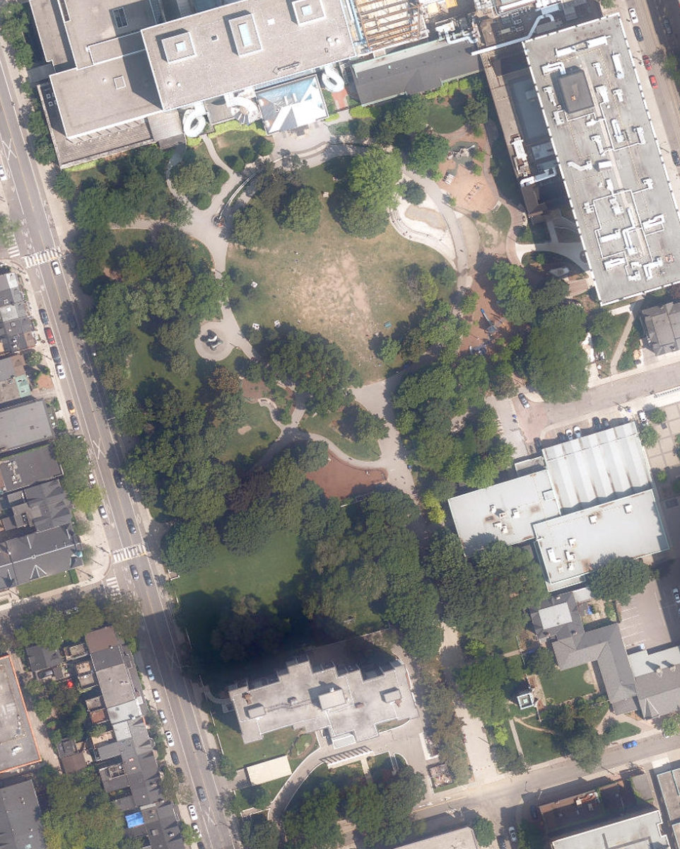 Grange Park, aerial top-down view