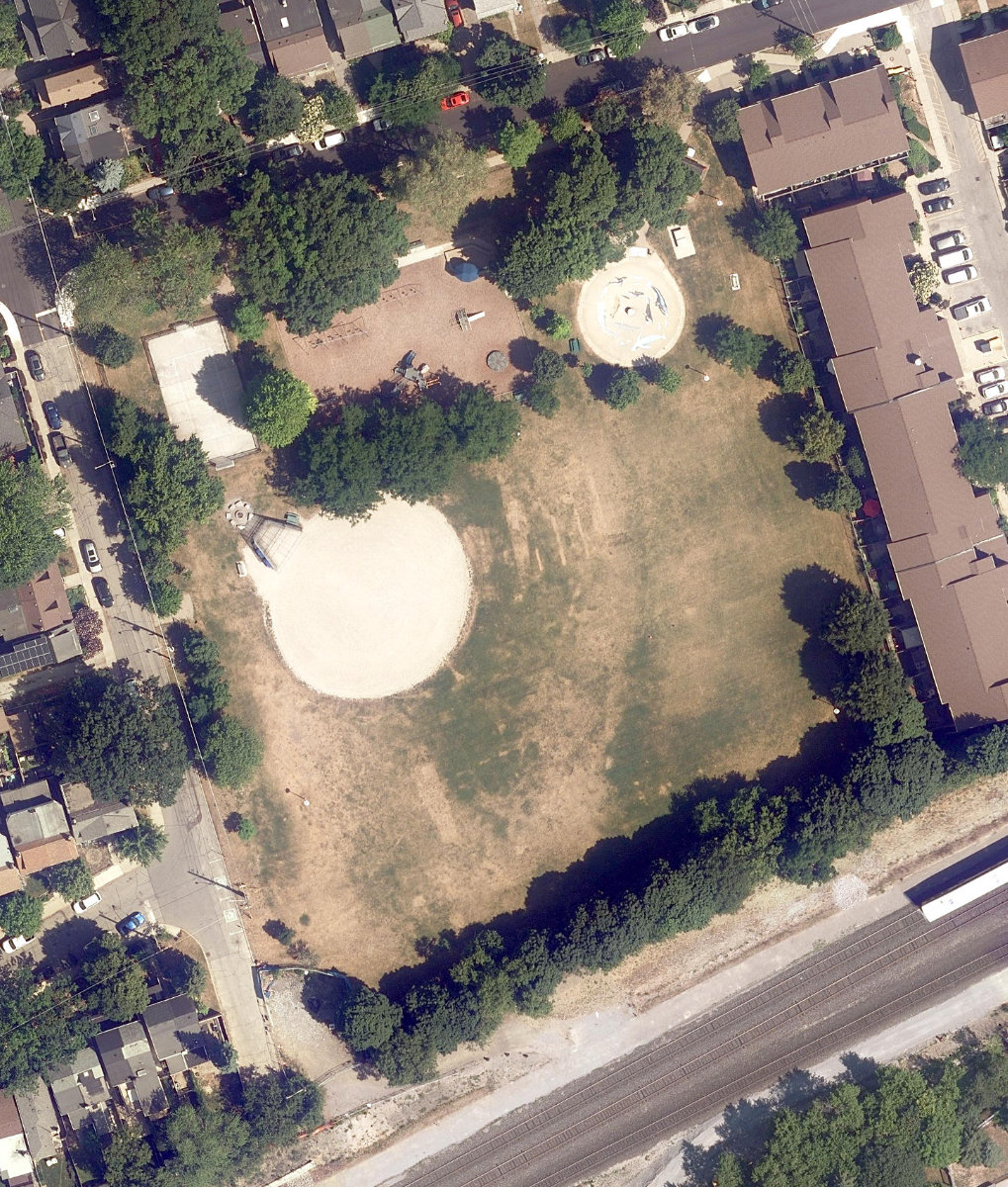 Stephenson Park, aerial top-down view