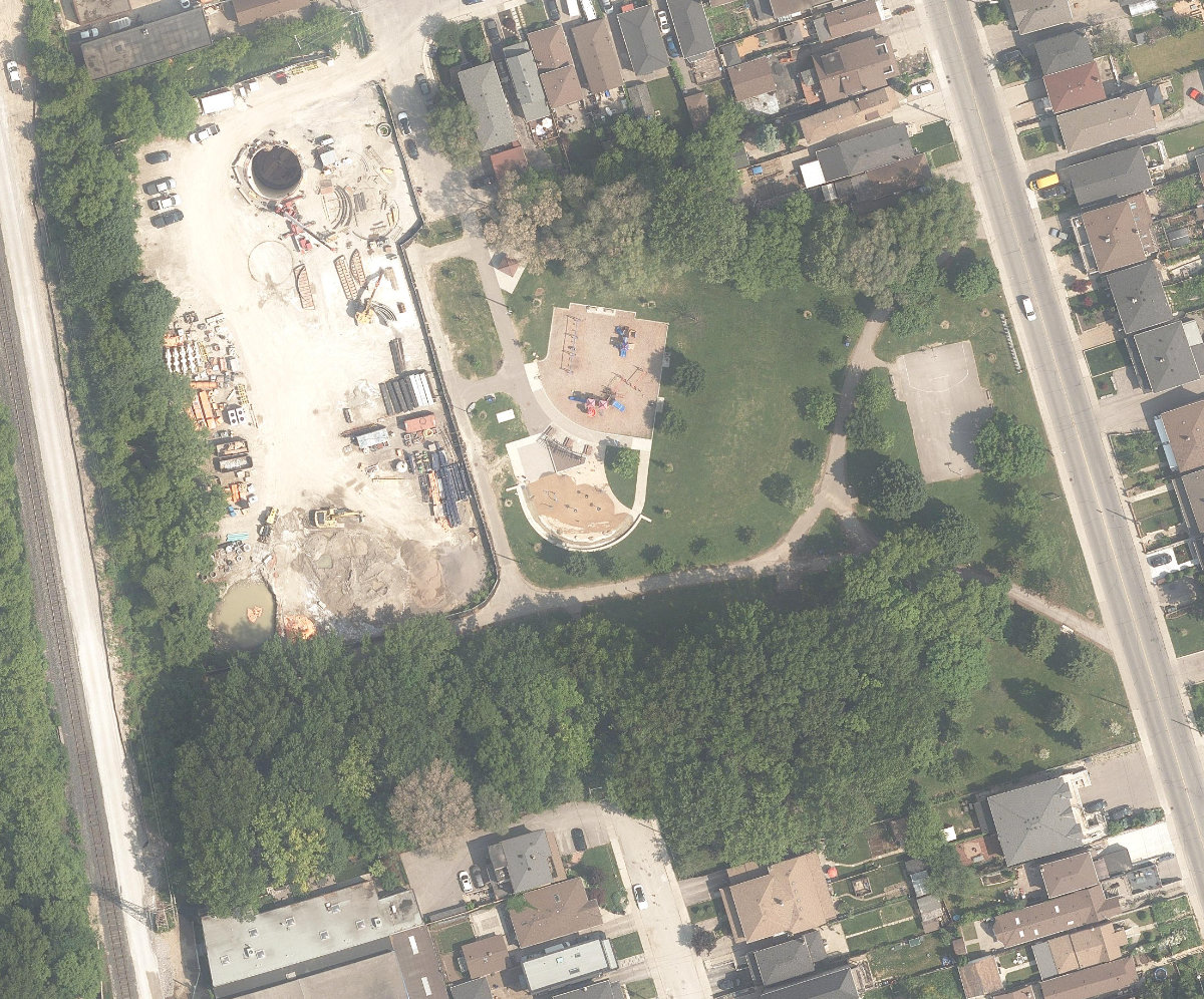 Bert Robinson Park, aerial top-down view