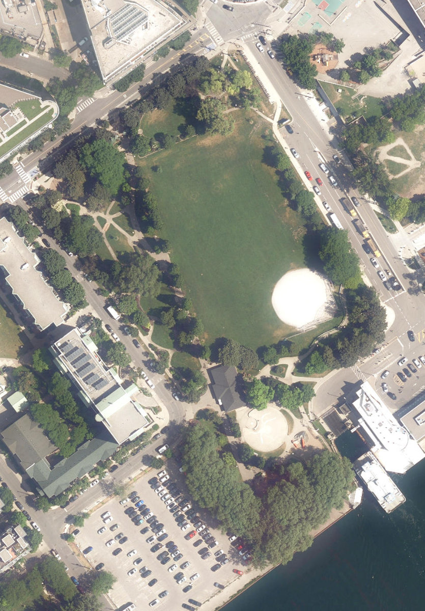 Little Norway Park, aerial top-down view