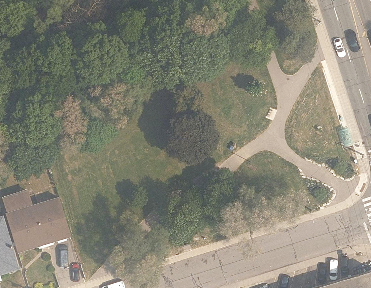 Haney Park, aerial top-down view