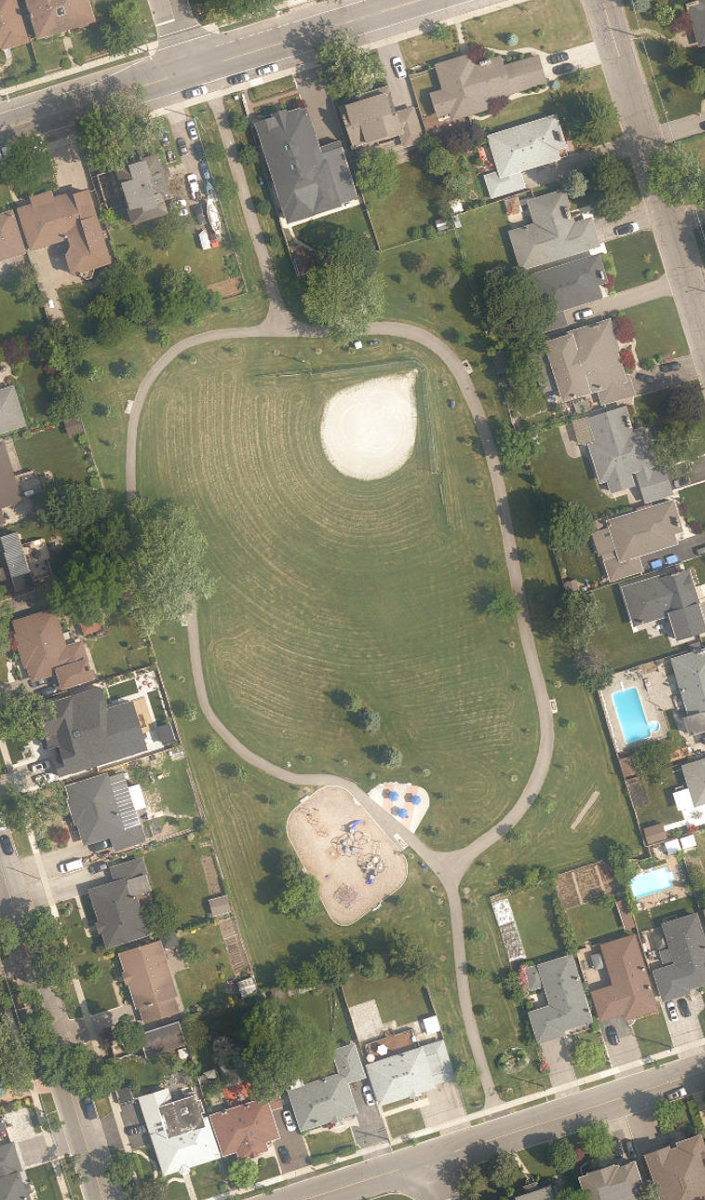 Wallace C. Swanek Park, aerial top-down view