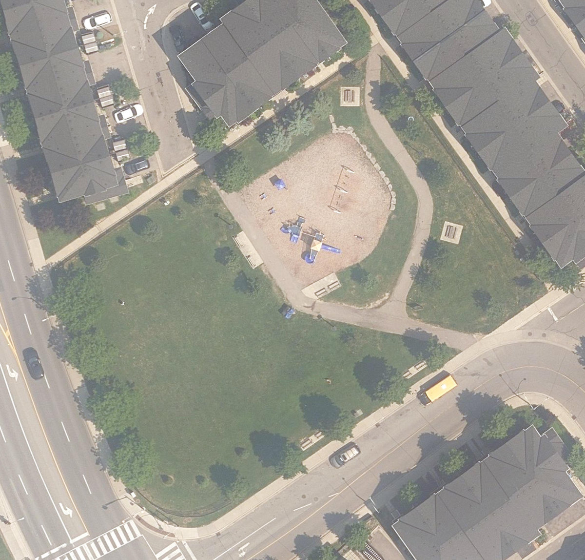 Upper Junction Park, aerial top-down view