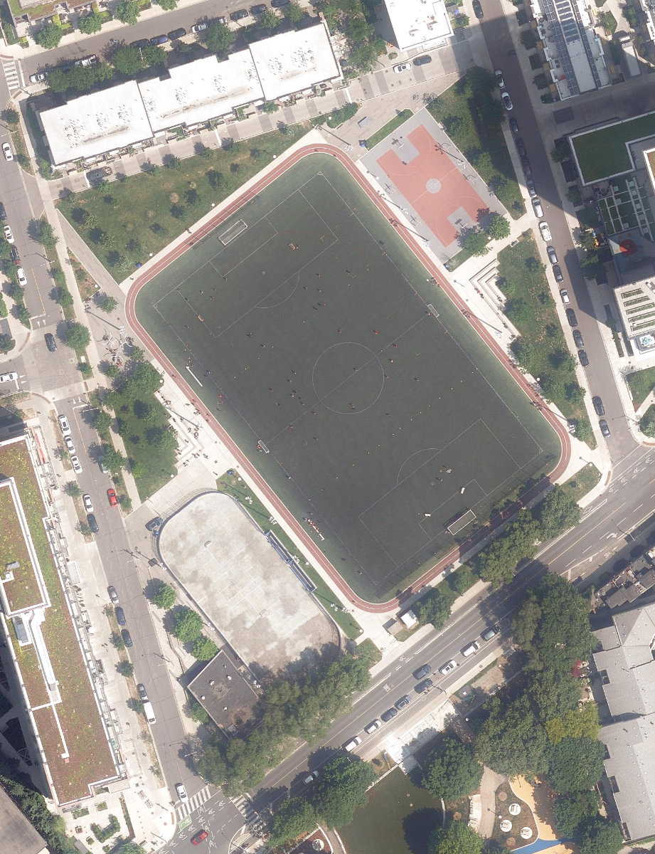 Regent Park Athletic Grounds, aerial top-down view