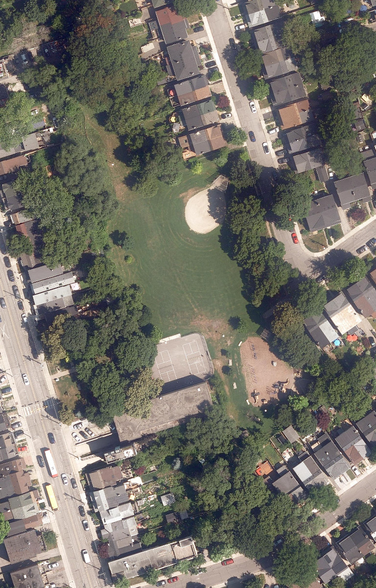 Moncur Playground, aerial top-down view