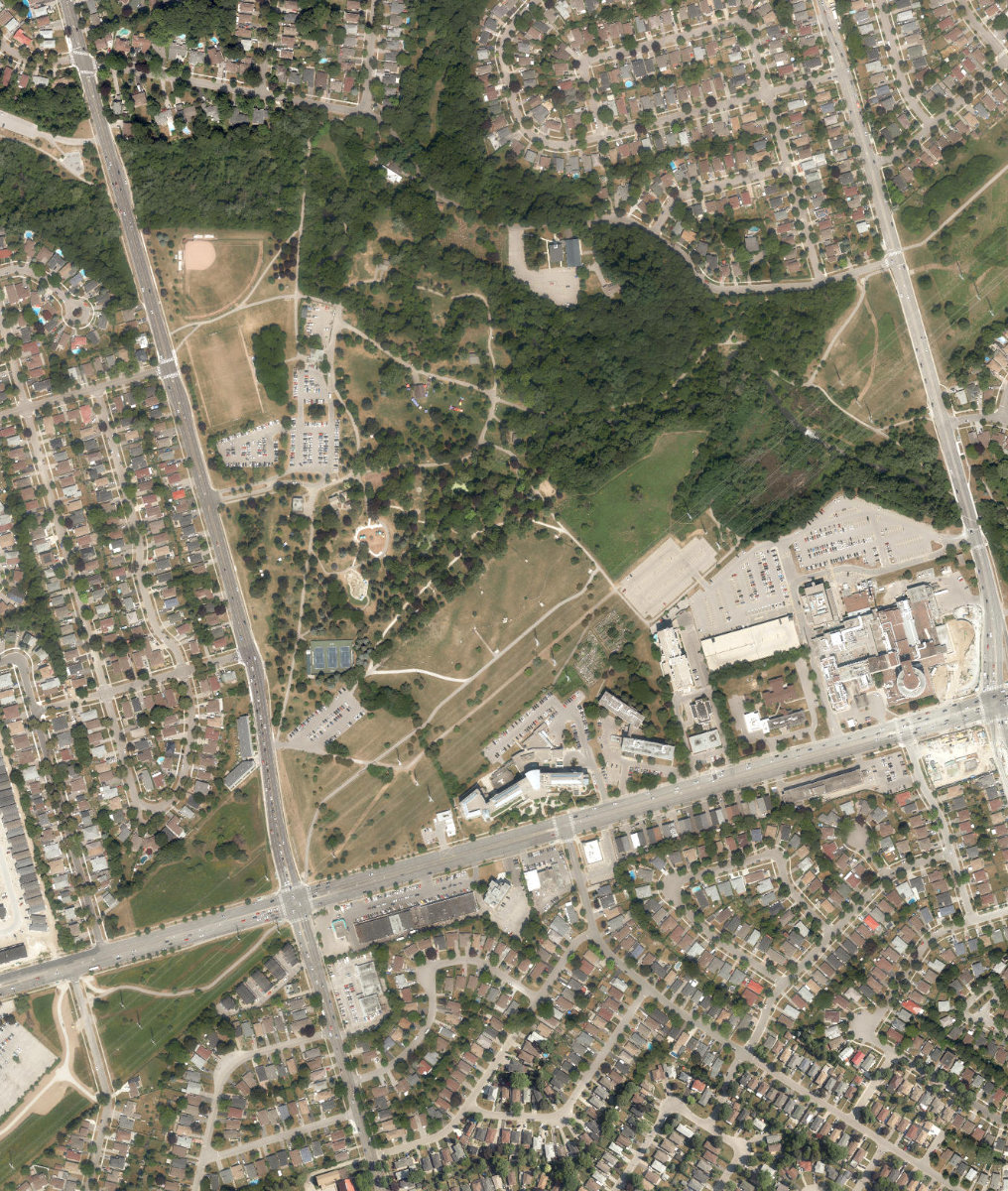 Thomson Memorial Park, aerial top-down view