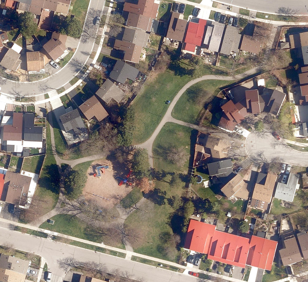Haimer Park, aerial top-down view