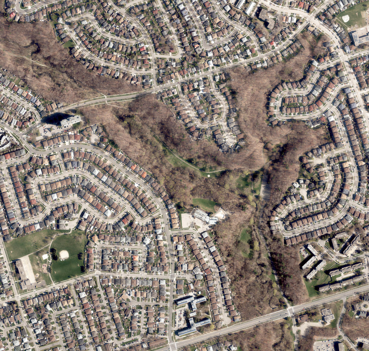 Northwood Park, aerial top-down view