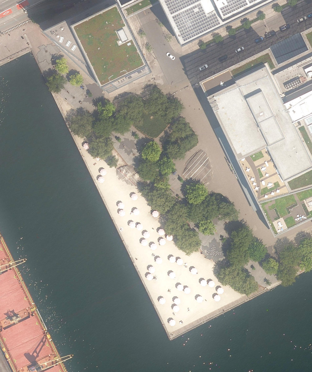 Sugar Beach Park, aerial top-down view