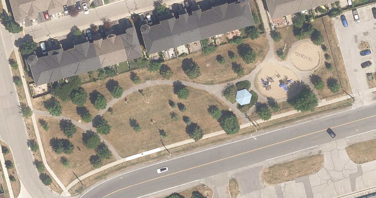 West Birkdale Park, aerial top-down view