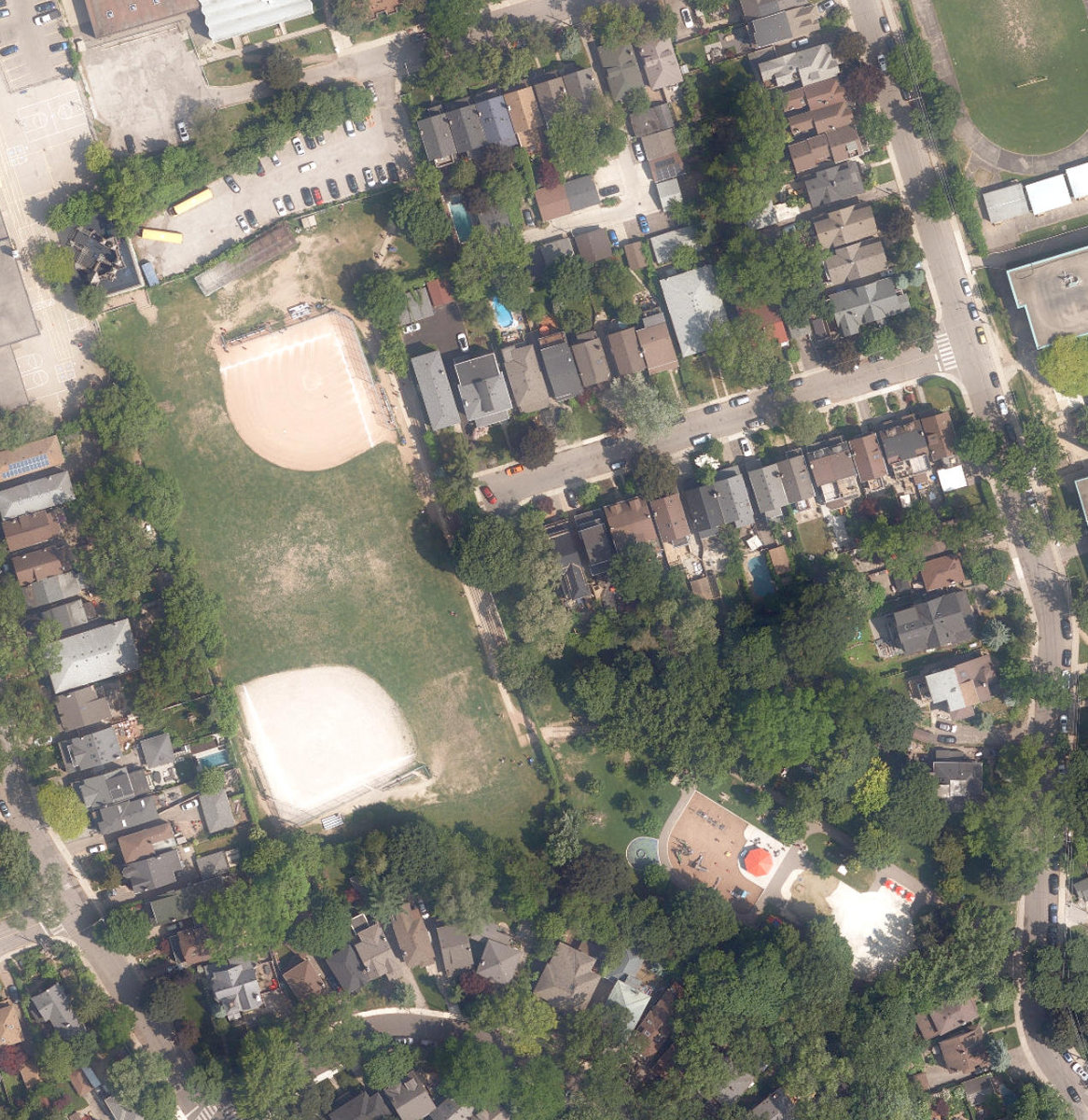 Ravina Gardens, aerial top-down view