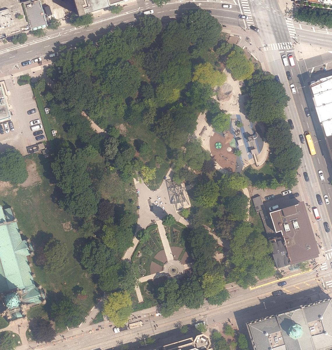 St. James Park, aerial top-down view