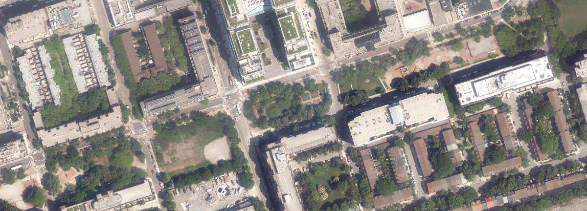 David Crombie Park, aerial top-down view