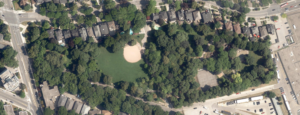 Oriole Park - Toronto, aerial top-down view
