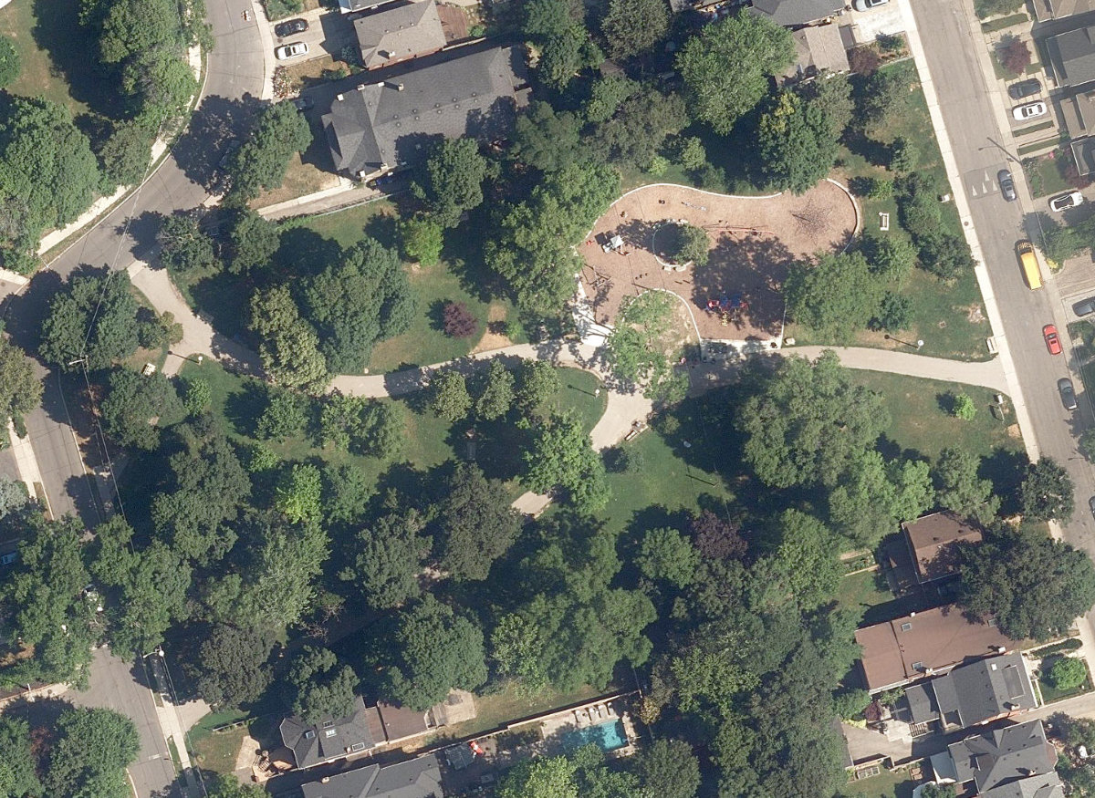Humewood Park, aerial top-down view