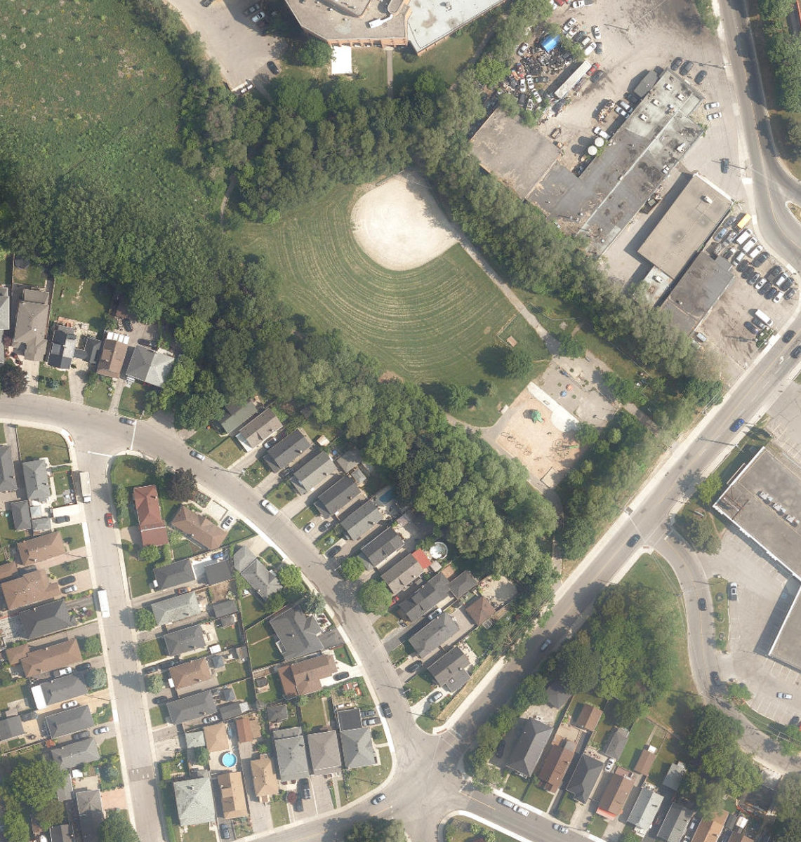 Woodborough Park, aerial top-down view