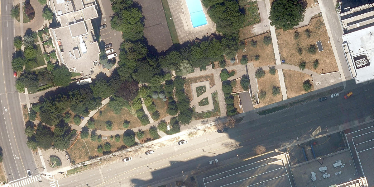 Gibson Park, aerial top-down view