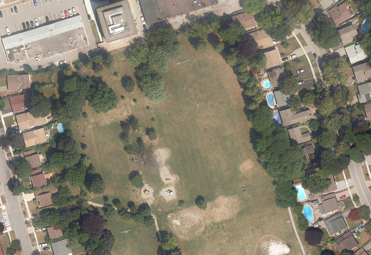 Edgewood Park, aerial top-down view