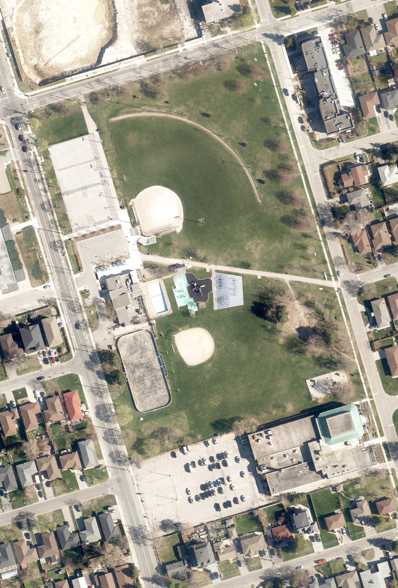 Irving W. Chapley Park, aerial top-down view