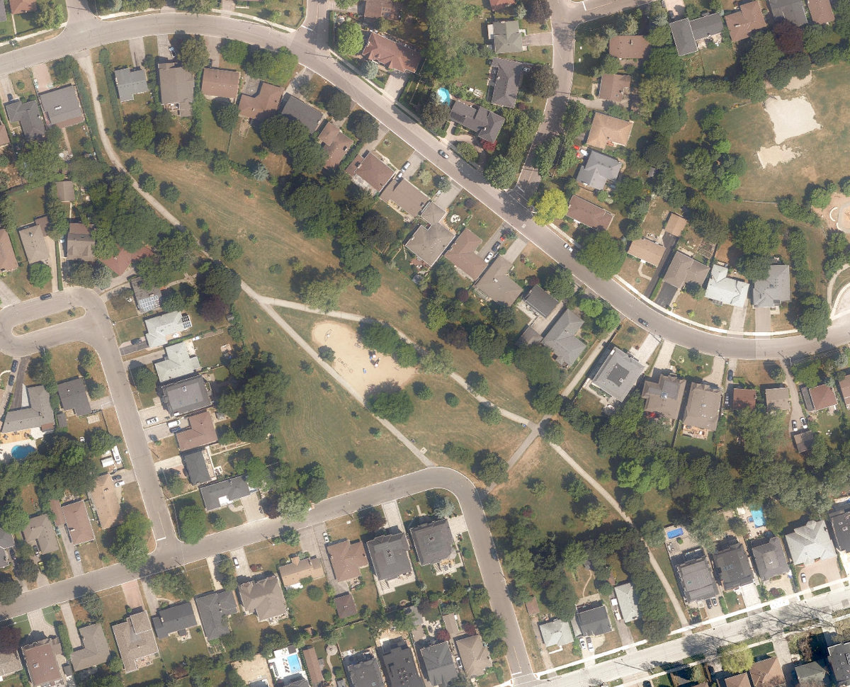 Stafford Park, aerial top-down view