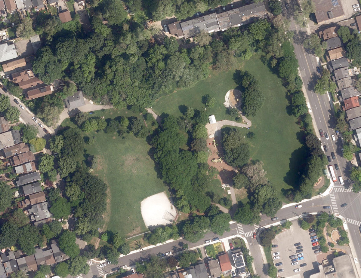 Lithuania Park, aerial top-down view