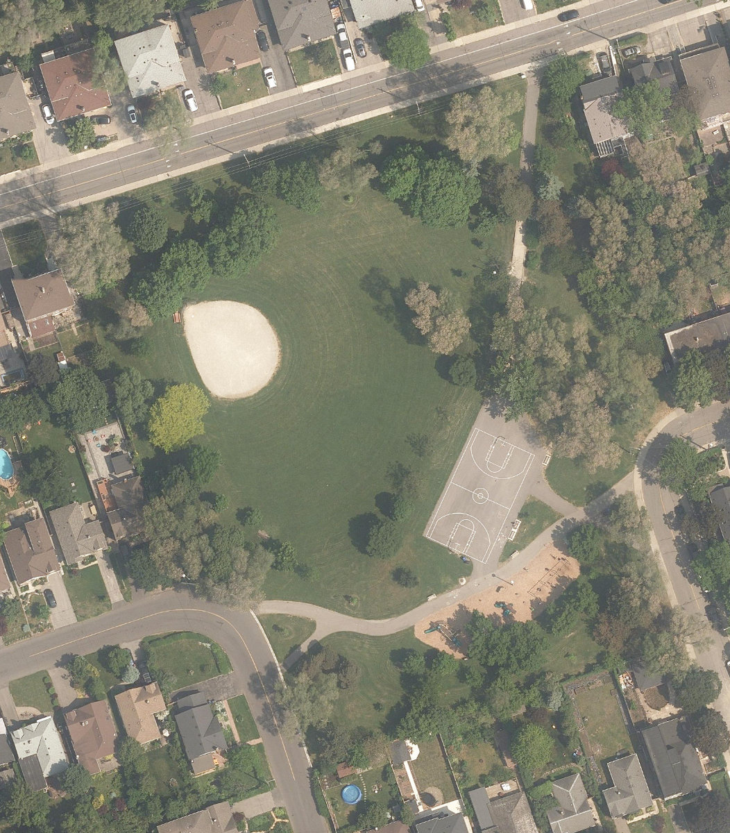 Noble Park, aerial top-down view
