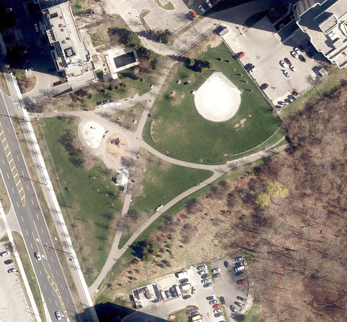 North Humber Park, aerial top-down view