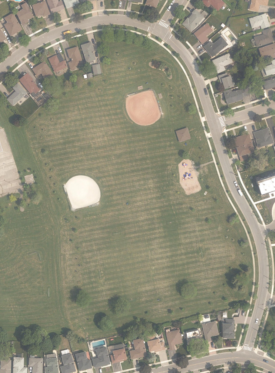 Wellesworth Park, aerial top-down view