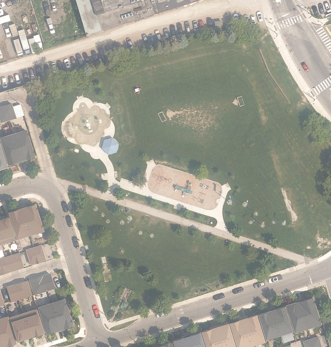 Maple Claire Park, aerial top-down view