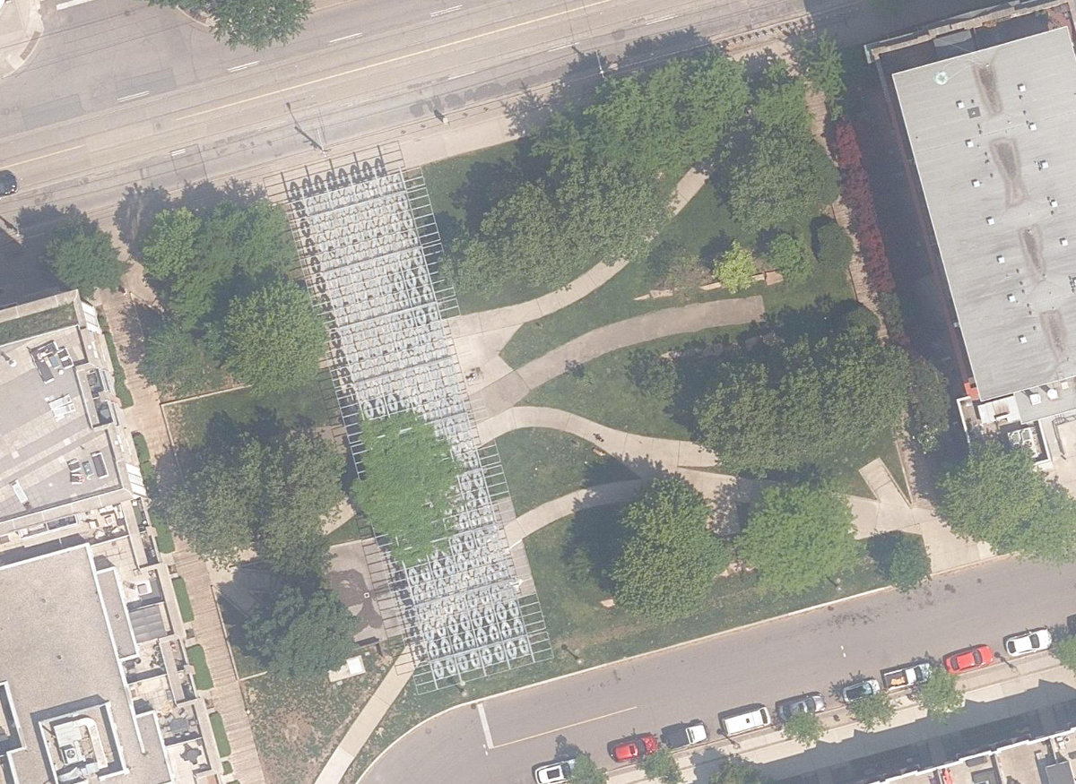 Massey Harris Park, aerial top-down view