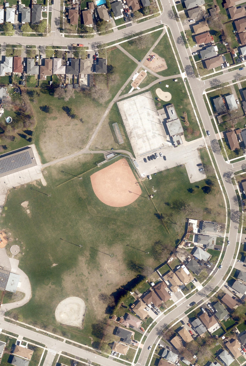 Sunnydale Acres Park, aerial top-down view