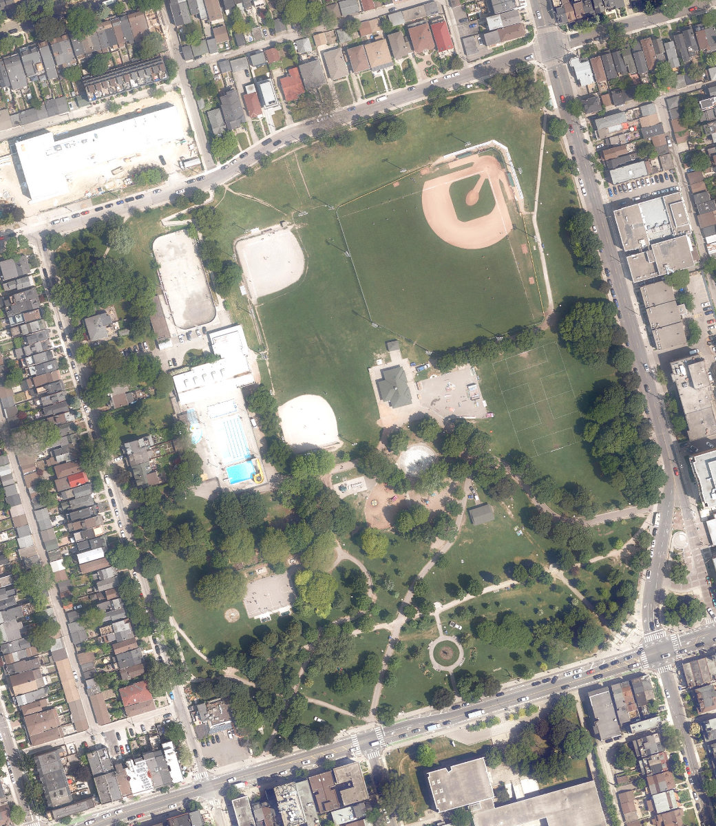 Christie Pits Park, aerial top-down view