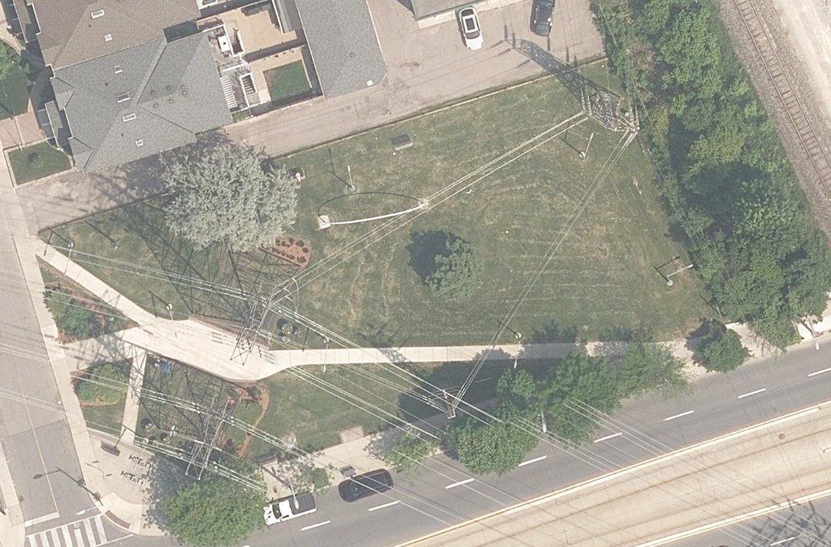 Don Panos Parkette, aerial top-down view