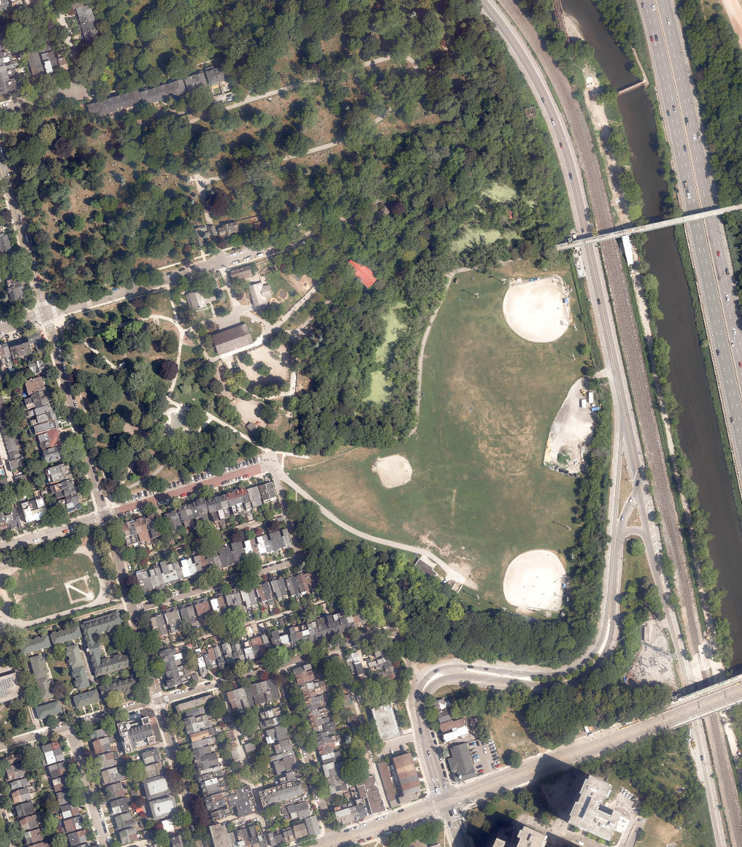 Riverdale Park West, aerial top-down view